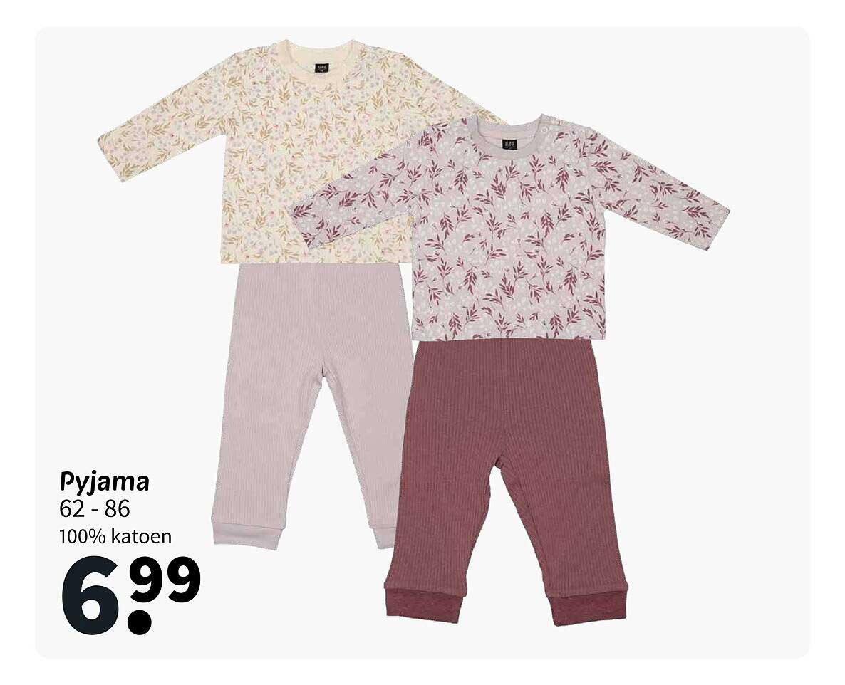 Pyjama 62-86 100% katoen