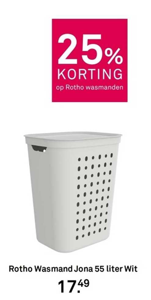 Rotho Wasmand Jona 55 liter Wit