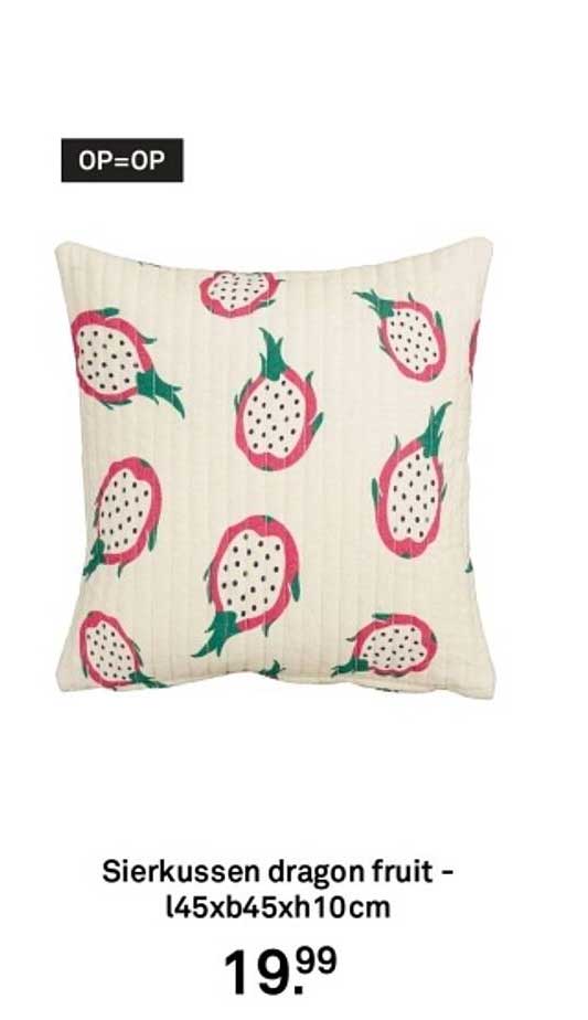 Sierkussen dragon fruit - l45xb45xh10cm