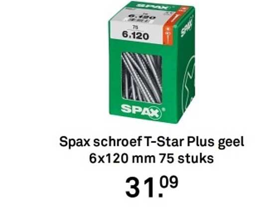 Spax schroef T-Star Plus geel 6x120 mm 75 stuks