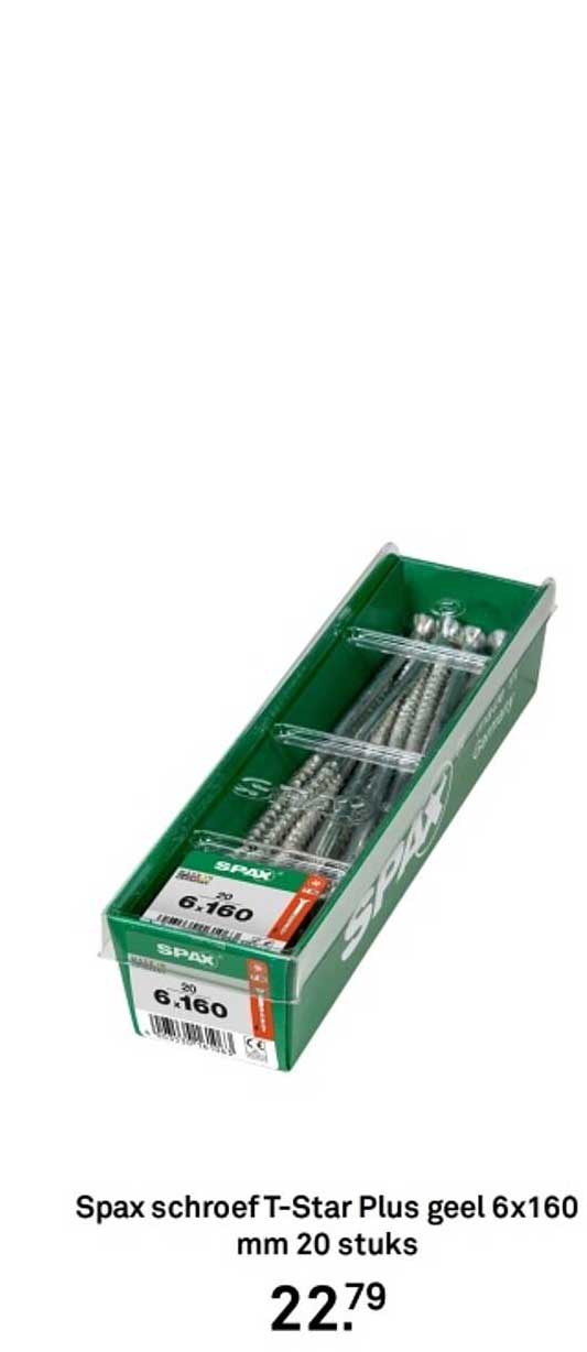 Spax schroef T-Star Plus geel 6x160 mm 20 stuks