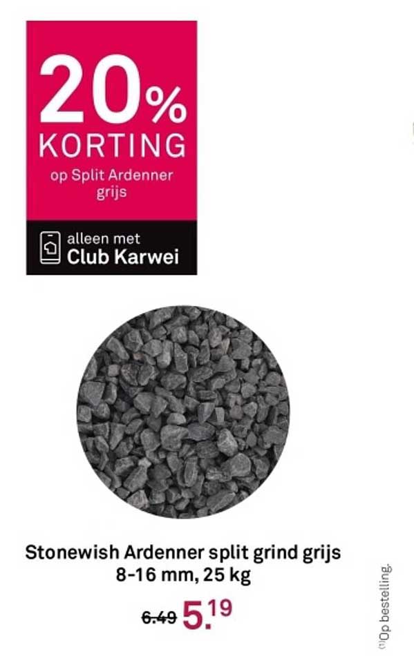 Stonewish Ardenner split grind grijs 8-16 mm, 25 kg