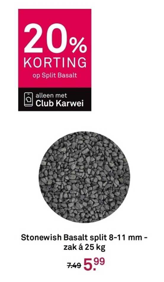 Stonewish Basalt split 8-11 mm - zak á 25 kg