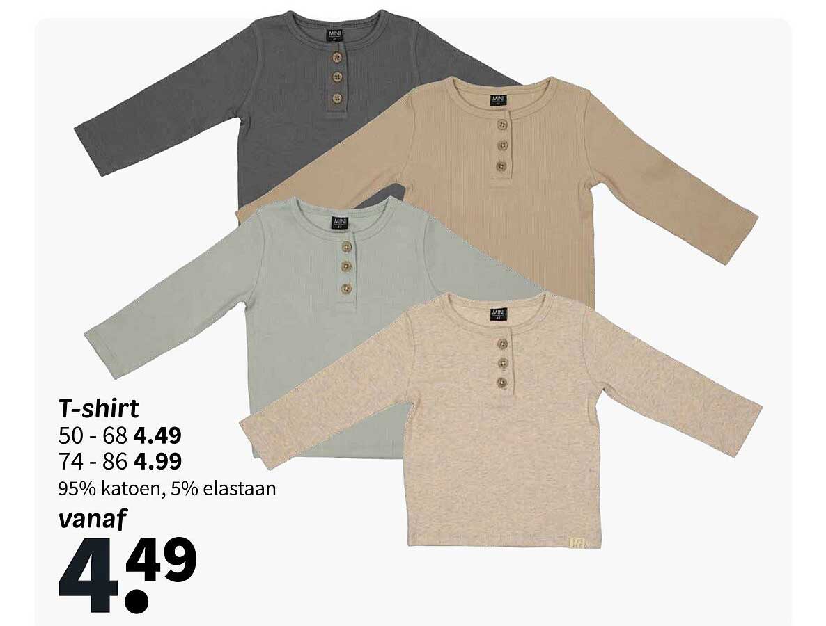 T-shirt 50 - 68 vanaf 4.49