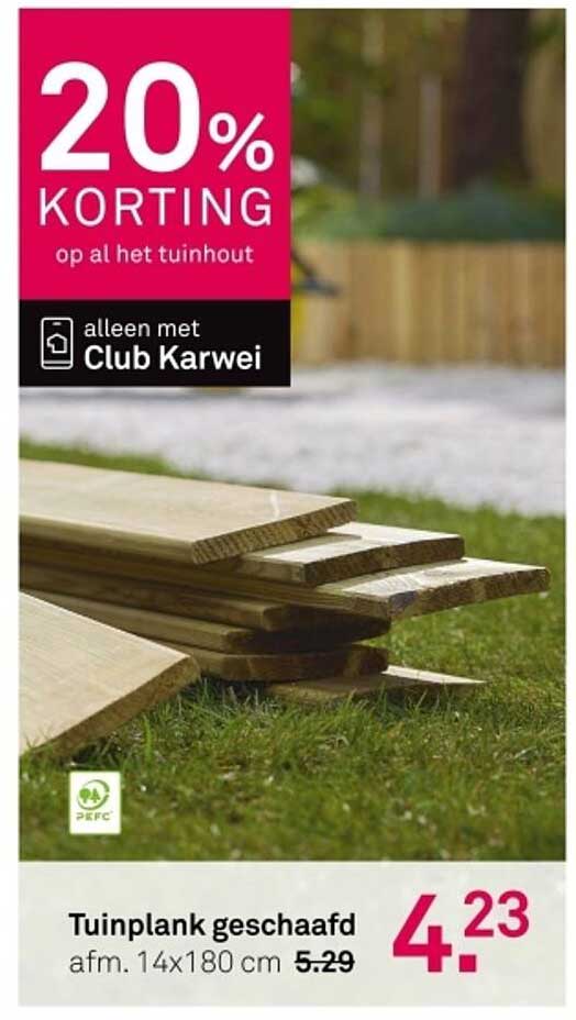 Tuinplank geschafd afm. 14x180 cm