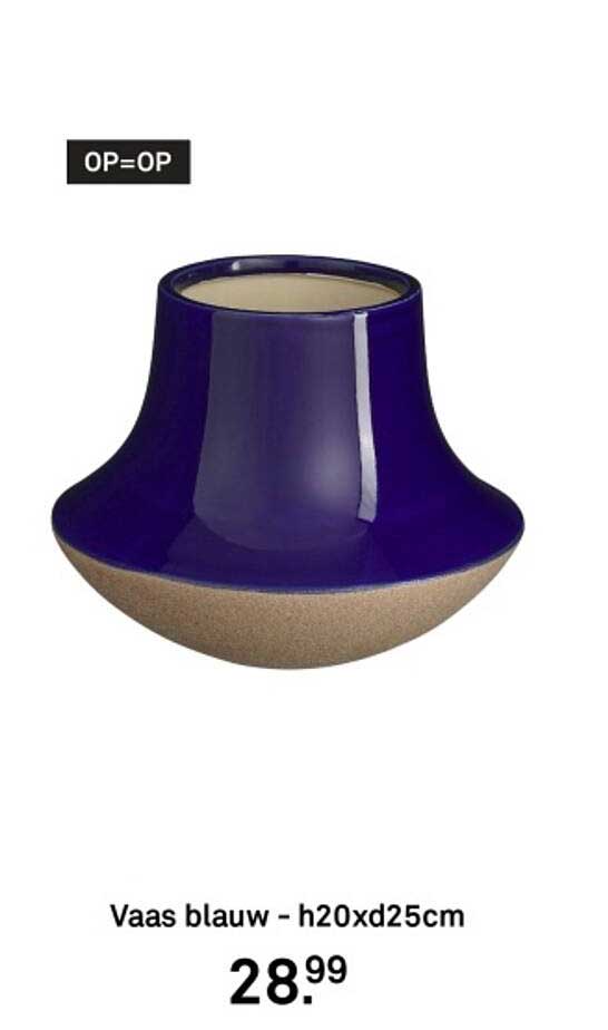 Vaas blauw - h20xd25cm