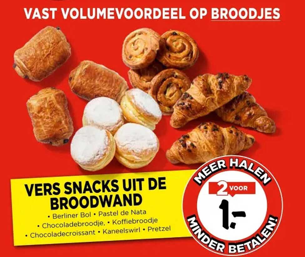 VAST VOLUMEVOORDEEL OP BROODJES