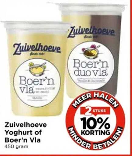 Zuivelhoeve Yoghurt of Boer'n Vla 450 gram