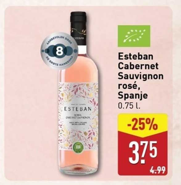 Esteban Cabernet Sauvignon rosé, Spanje 0.75 l.