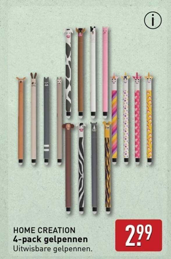 HOME CREATION 4-pack gelpennen