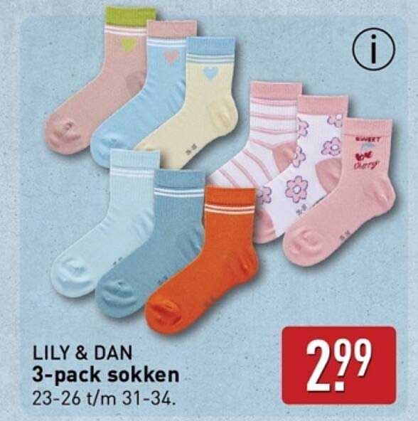 LILY & DAN 3-pack sokken