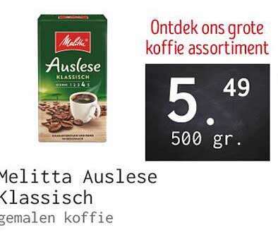 Melitta Auslese Klassisch Gemalen Koffie 500 gr.