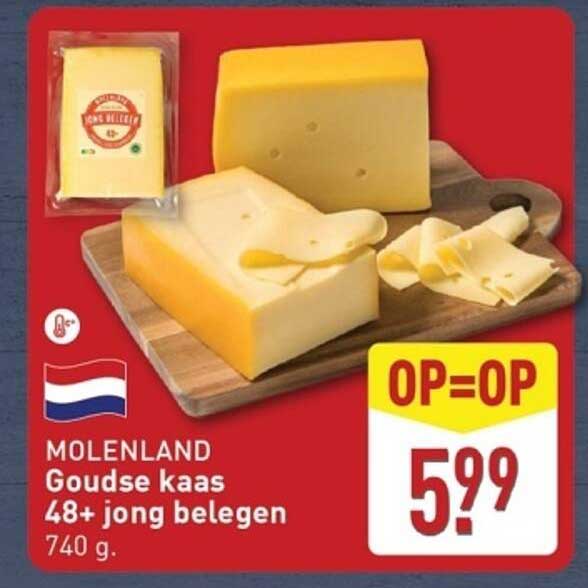 MOLENLAND Goudse kaas 48+ jong belegen 740 g