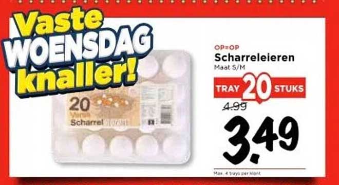 Scharreleieren Maat S/M Tray 20 Stuks