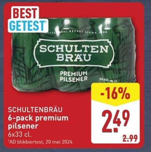 SCHULTENBRÄU 6-pack premium pilsener