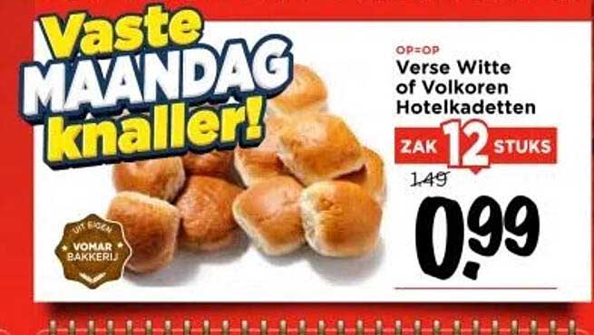 Verse Witte of Volkorenen Hotelkadetten