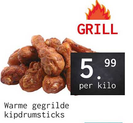 Warme gegrilde kipdrumsticks