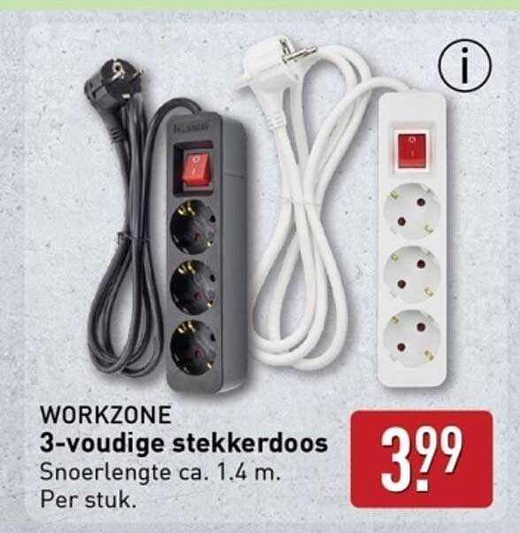 WORKZONE 3-voudige stekkerdoos