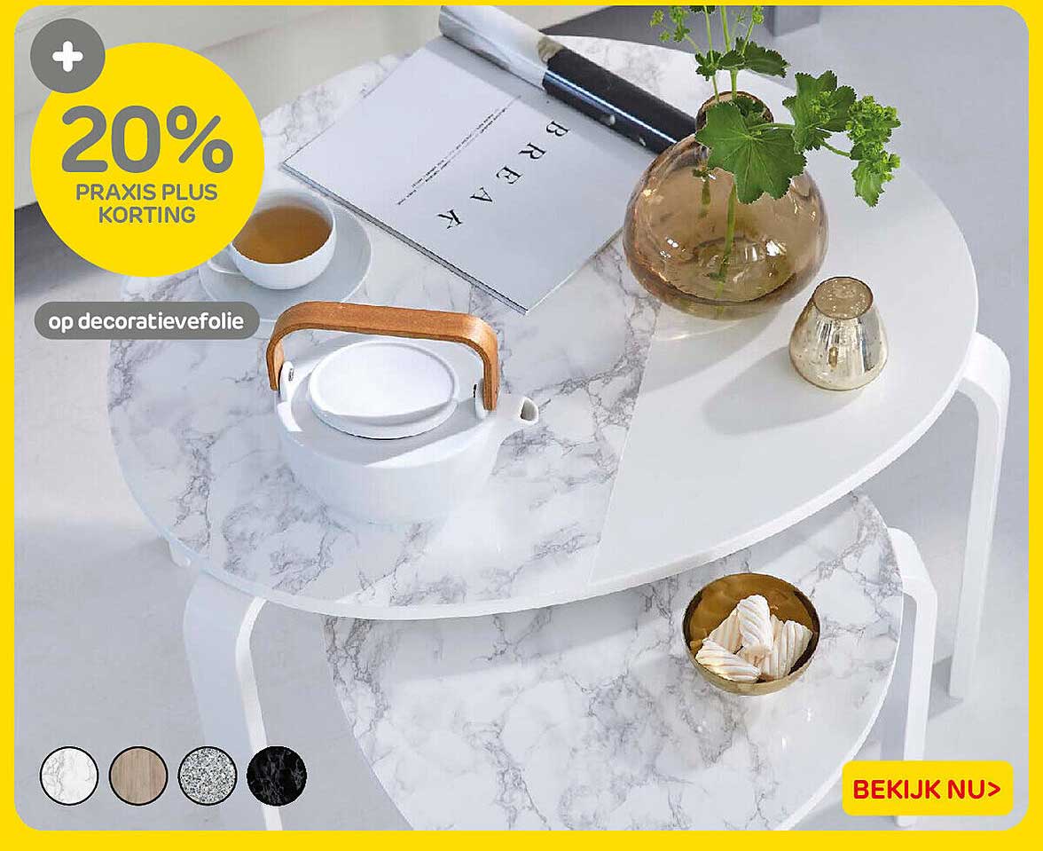 20% Praxis Plus korting op decoratiefolie