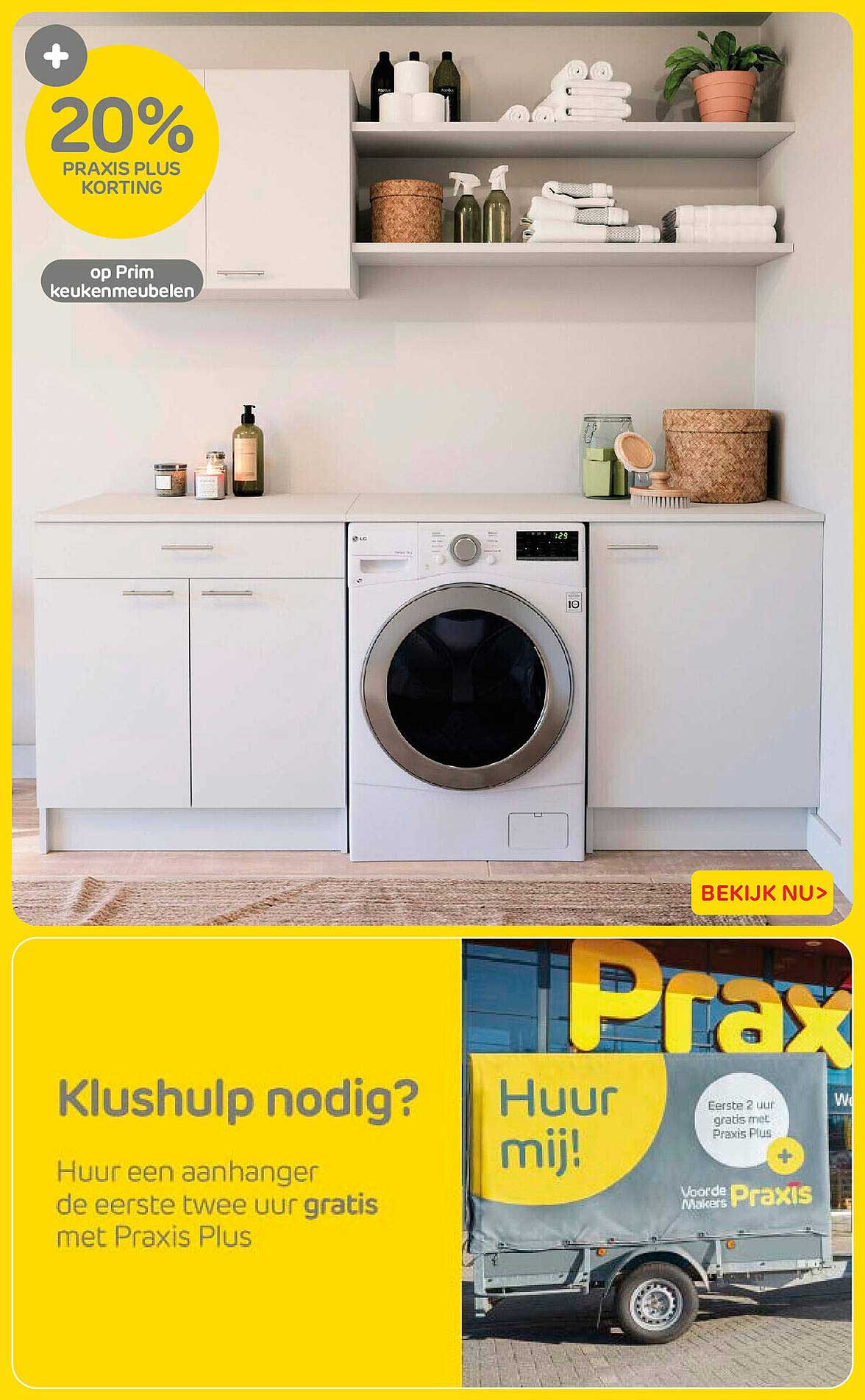 20% Praxis Plus korting op Prim keukenmeubelen