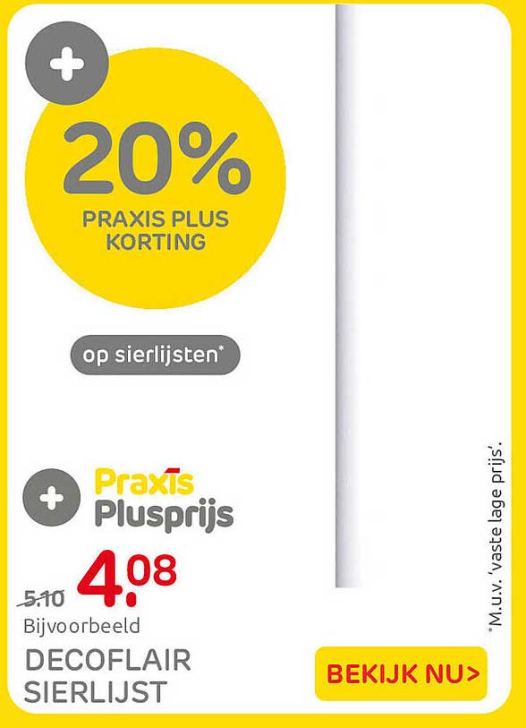 20% PRAXIS PLUS KORTING op sierlijsten*