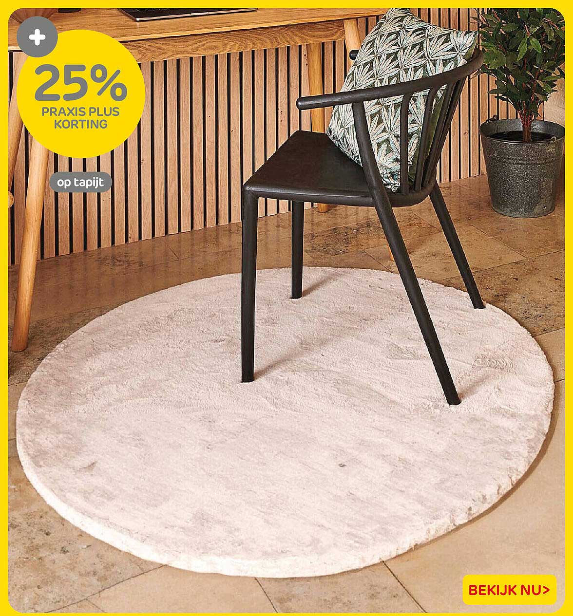 25% Praxis Plus korting op tapijt