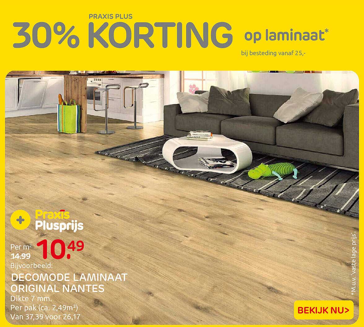 30% KORTING op laminaat* bij besteding vanaf 25,-