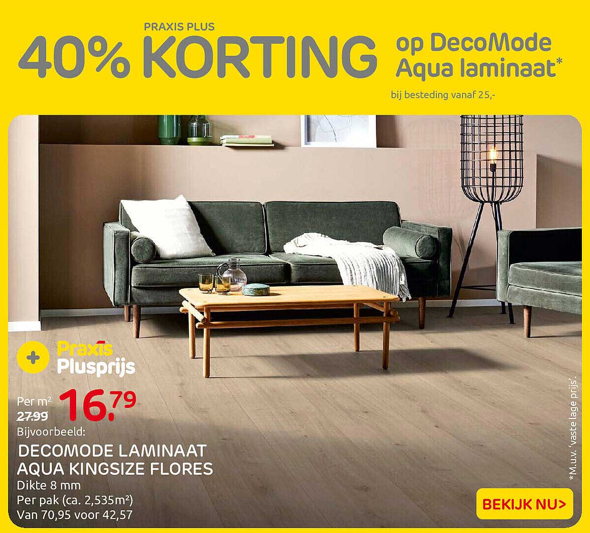 40% KORTING op DecoMode Aqua laminaat