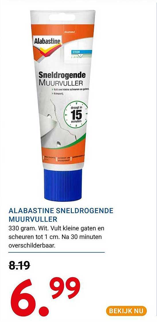 ALABASTINE SNELDROGENDE MUURVULLER