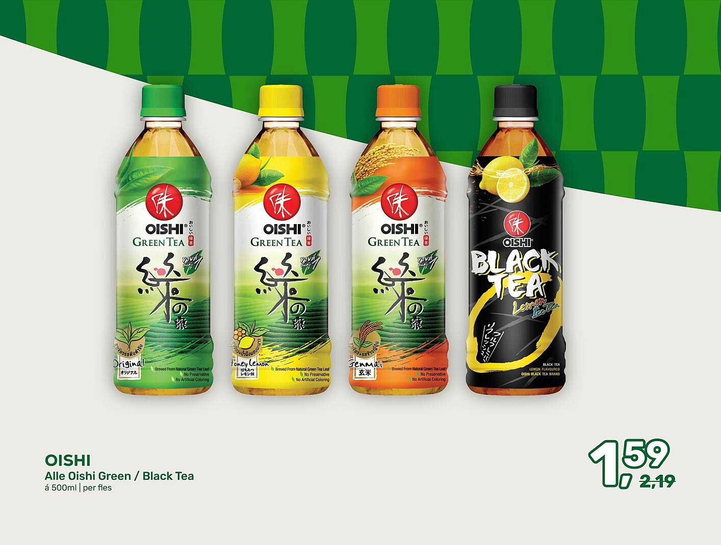 Alle Oishi Green / Black Tea á 500ml | per fles