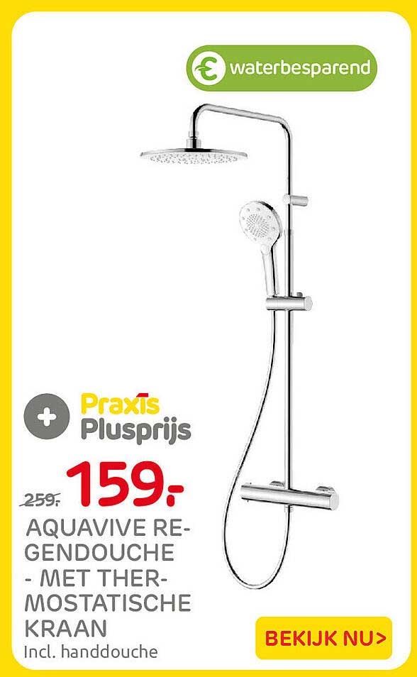 AQUAVIVE REGENDOUCHE - MET THERMOSTATISCHE KRAAN