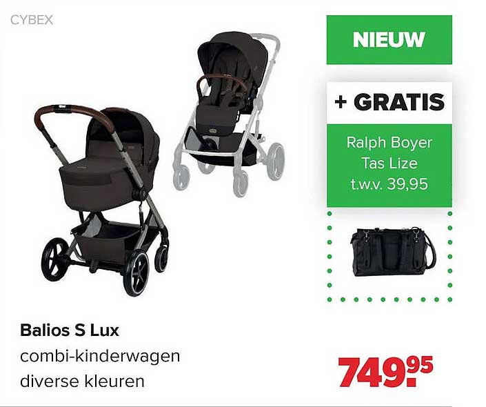 Balios S Lux combi-kinderwagen diverse kleuren + GRATIS Ralph Boyer Tas Lize t.w.v. 39,95