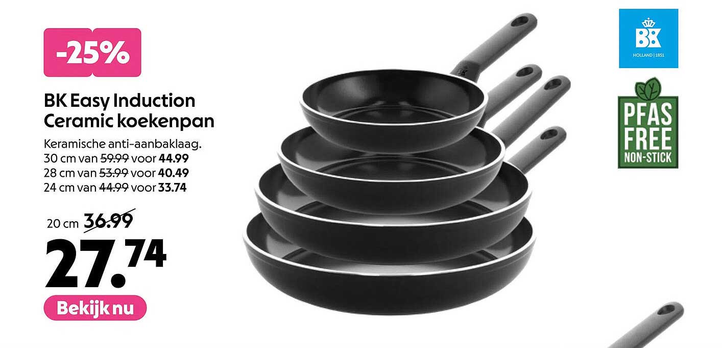 BK Easy Induction Ceramic koekenpan -25%