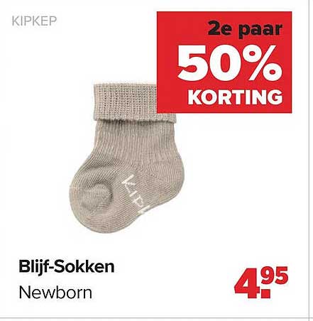 Blijf-Sokken Newborn 2e paar 50% korting
