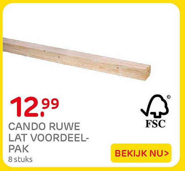 Cando ruwe lat voordeel-pak 8 stuks