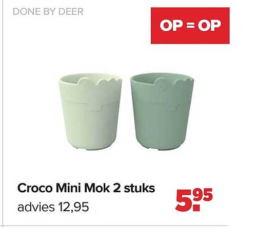 Croco Mini Mok 2 stuks OP = OP