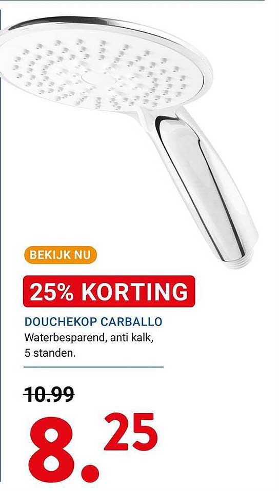 DOUCHEKOP CARBALLO 25% KORTING