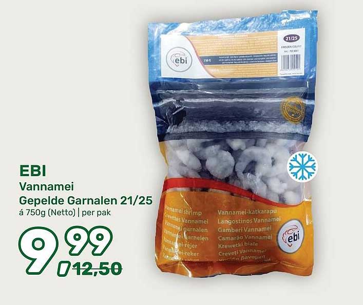 EBI Vannamai Gepelde Garnalen 21/25