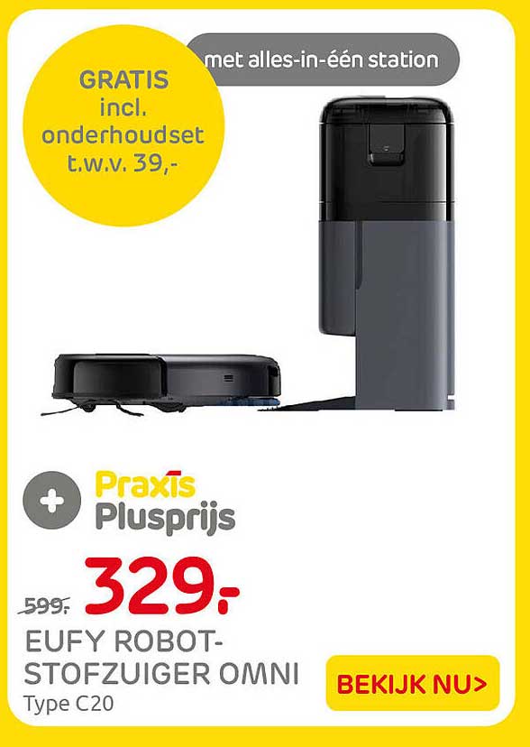EUFY ROBOT-STOFZUIGER OMNI Type C20 met alles-in-één station GRATIS incl. onderhoudset t.w.v. 39,-