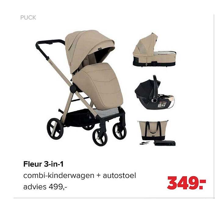 Fleur 3-in-1 combi-kinderwagen + autostoel