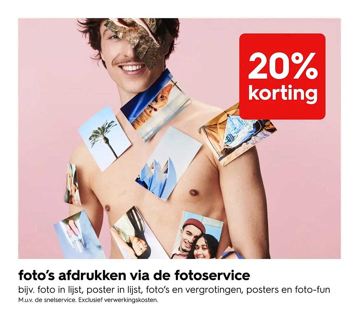 foto’s afdrukken via de fotoservice 20% korting