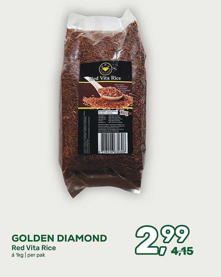 GOLDEN DIAMOND Red Vita Rice á 1kg | per pak