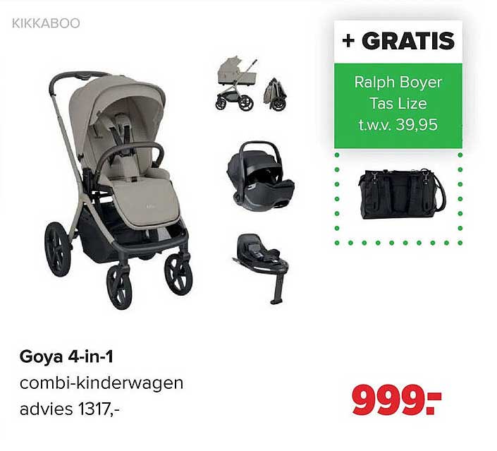 Goya 4-in-1 combi-kinderwagen + GRATIS Ralph Boyer Tas Lize t.w.v. 39,95