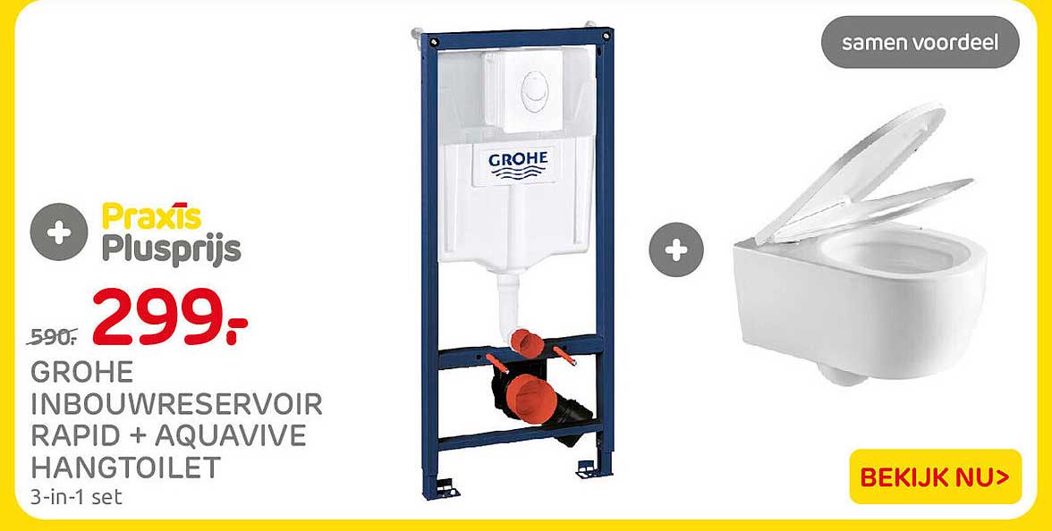 GROHE INBOUWRESERVOIR RAPID + AQUAVIVE HANGTOILET