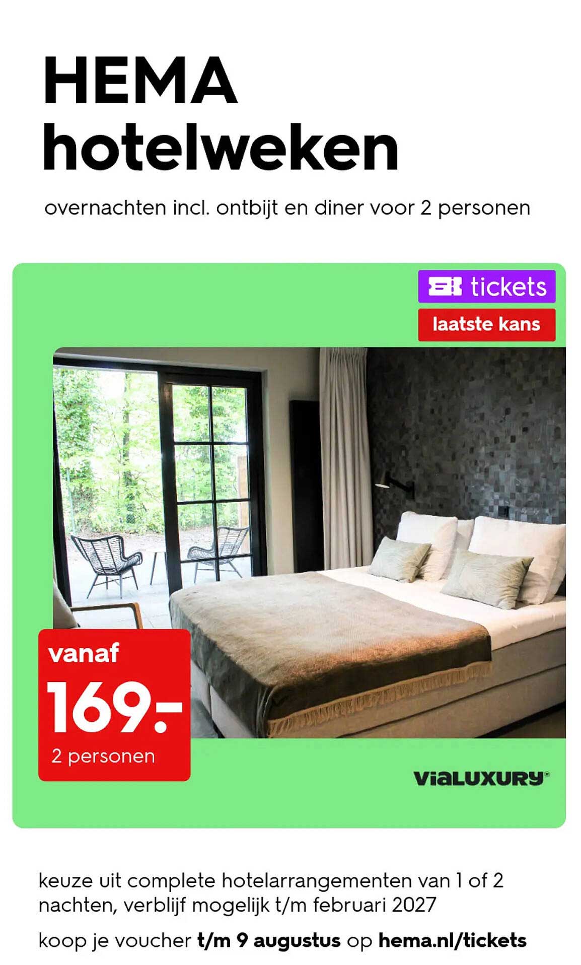 HEMA hotelweken overnachten incl. ontbijt en diner voor 2 personen
