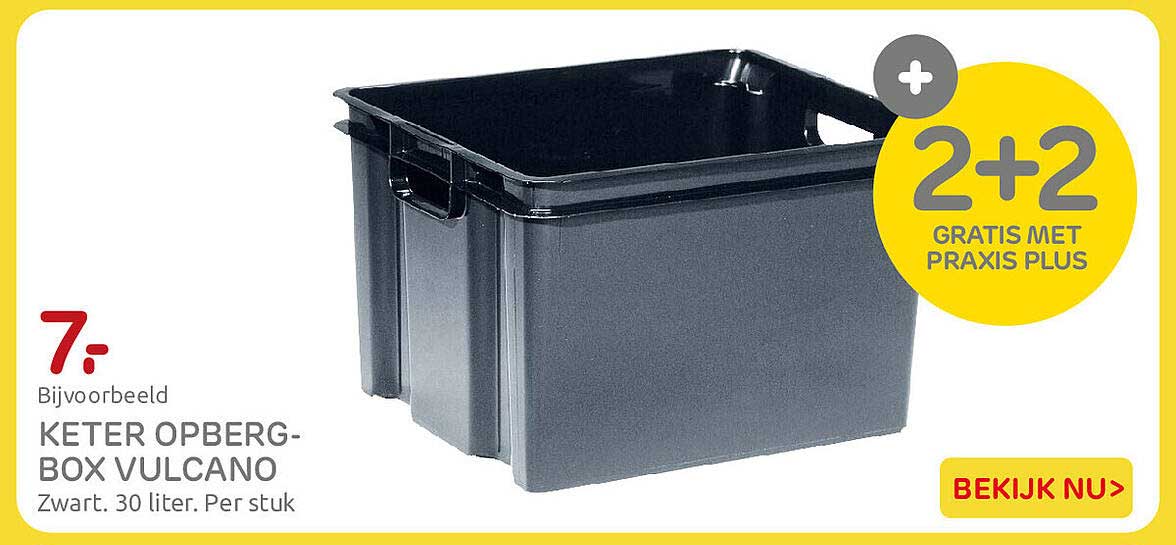 KETER OPBERG-BOX VULCANO 2+2 GRATIS MET PRAXIS PLUS