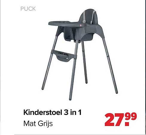 Kinderstoel 3 in 1 Mat Grijs