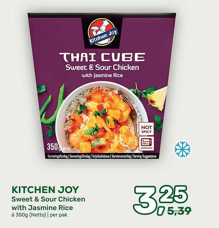 KITCHEN JOY Sweet & Sour Chicken with Jasmine Rice á 350g (Netto) | per pak