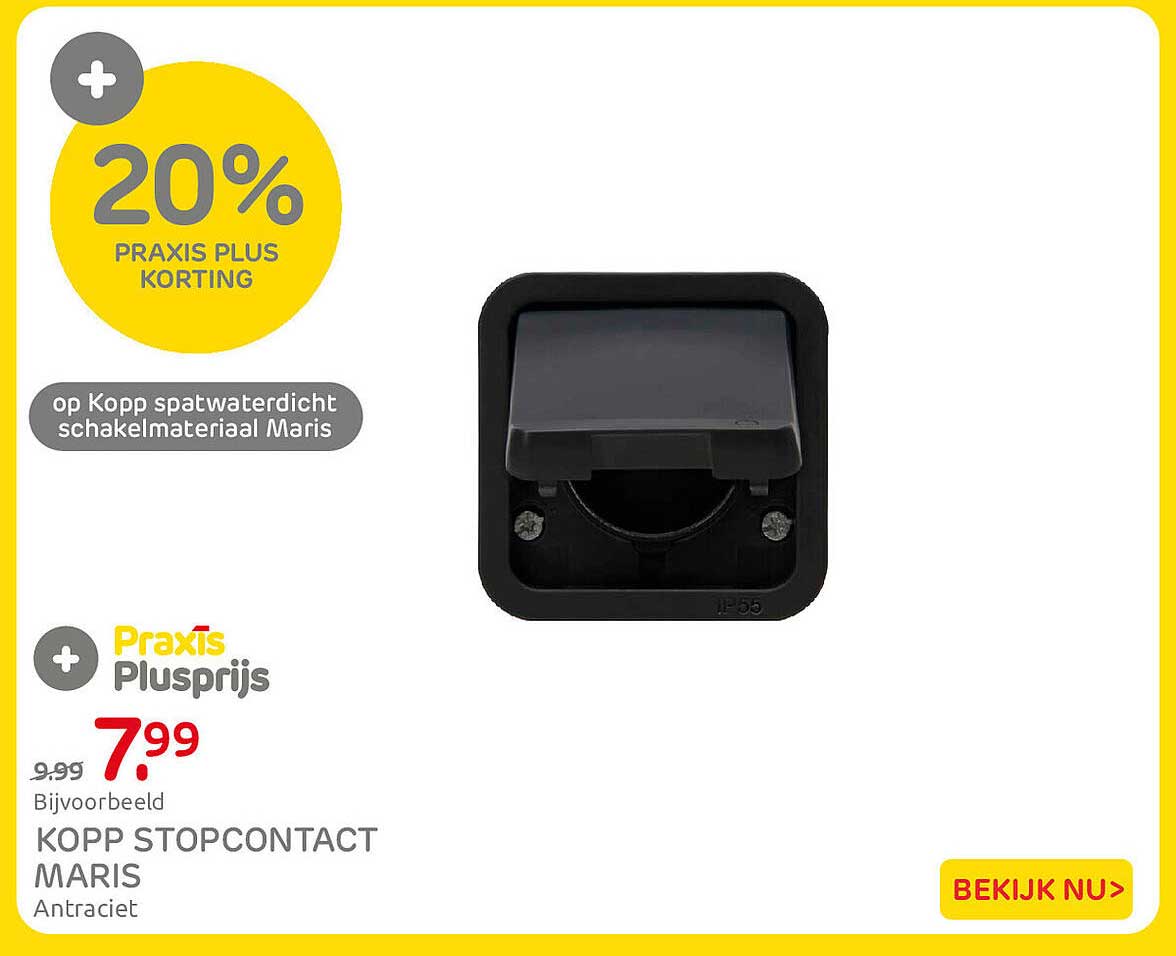 KOPP STOPCONTACT MARIS Antraciet