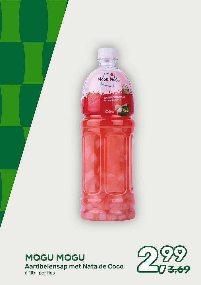 MOGU MOGU Aardbeiensap met Nata de Coco á 1ltr | per fles